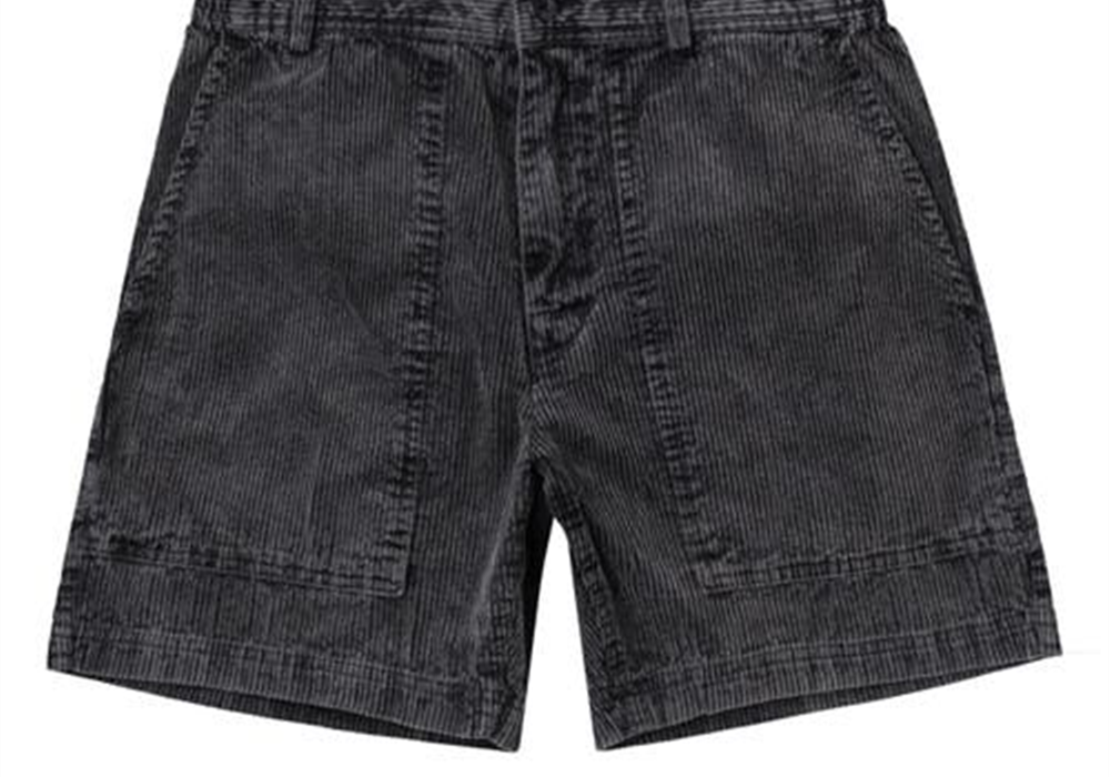 Shorts de veludo cotelê All Time Topango masculino da Rvca, preto, tamanho X-GG