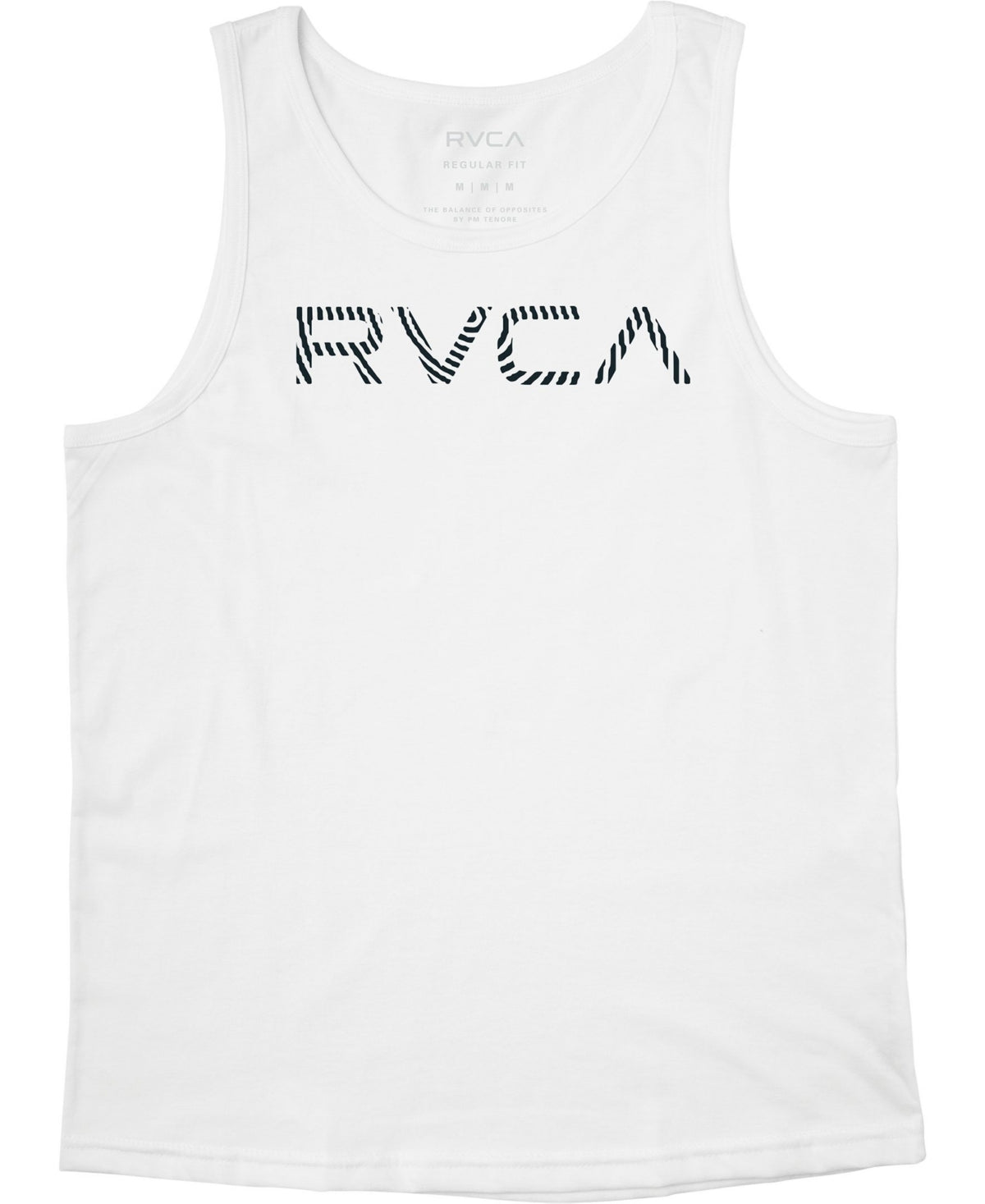 Camiseta masculina RVCA Radar Tank Screen, branca, tamanho 2XL