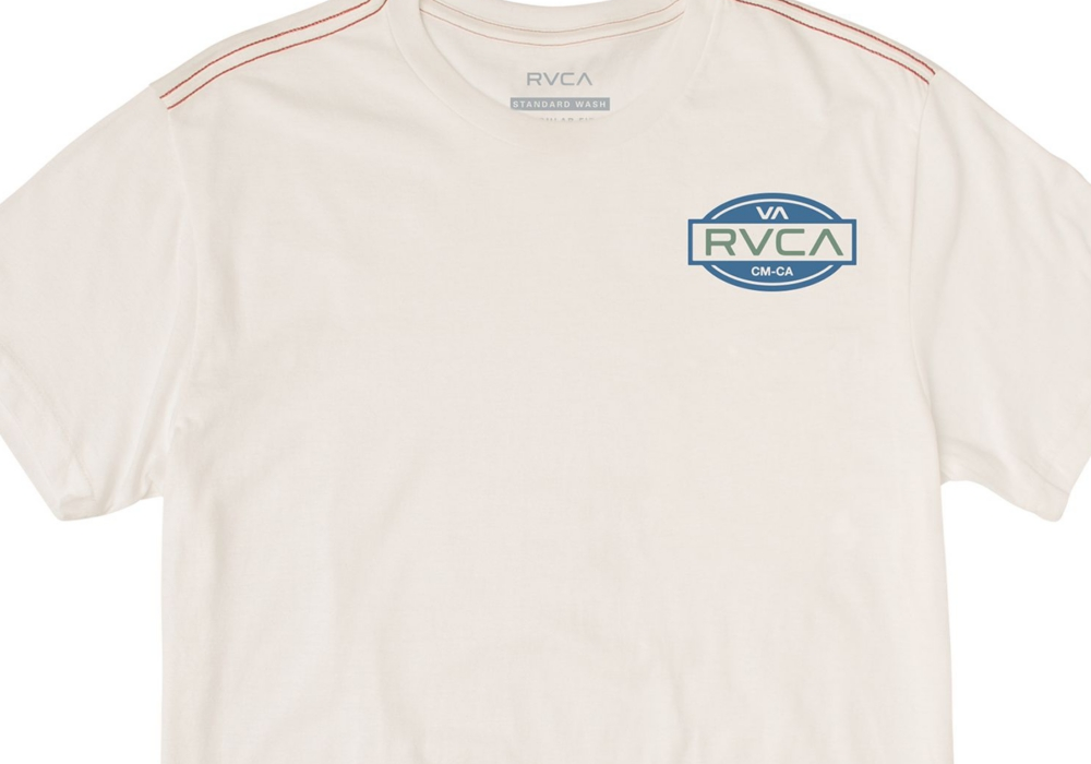 Camiseta Balance Seal Screen Masculina RVCA Branca Tamanho 2XL
