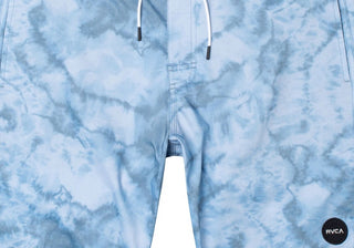 Shorts de praia RVCA Arch Floral em azul tie-dye, tamanho 38
