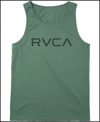 Camiseta masculina RVCA Radar Tank Screen, verde, tamanho XX-G