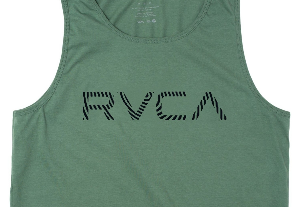 Camiseta masculina RVCA Radar Tank Screen, verde, tamanho XX-G