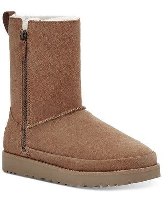 Botas curtas femininas UGG Classic Zip, marrom, tamanho 6