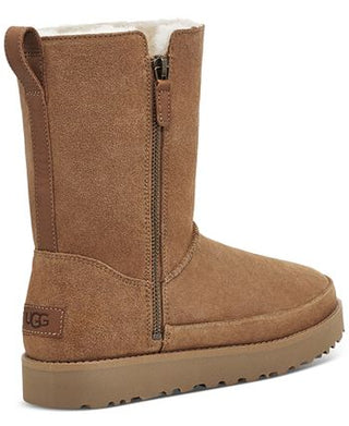 Botas curtas femininas UGG Classic Zip, marrom, tamanho 6