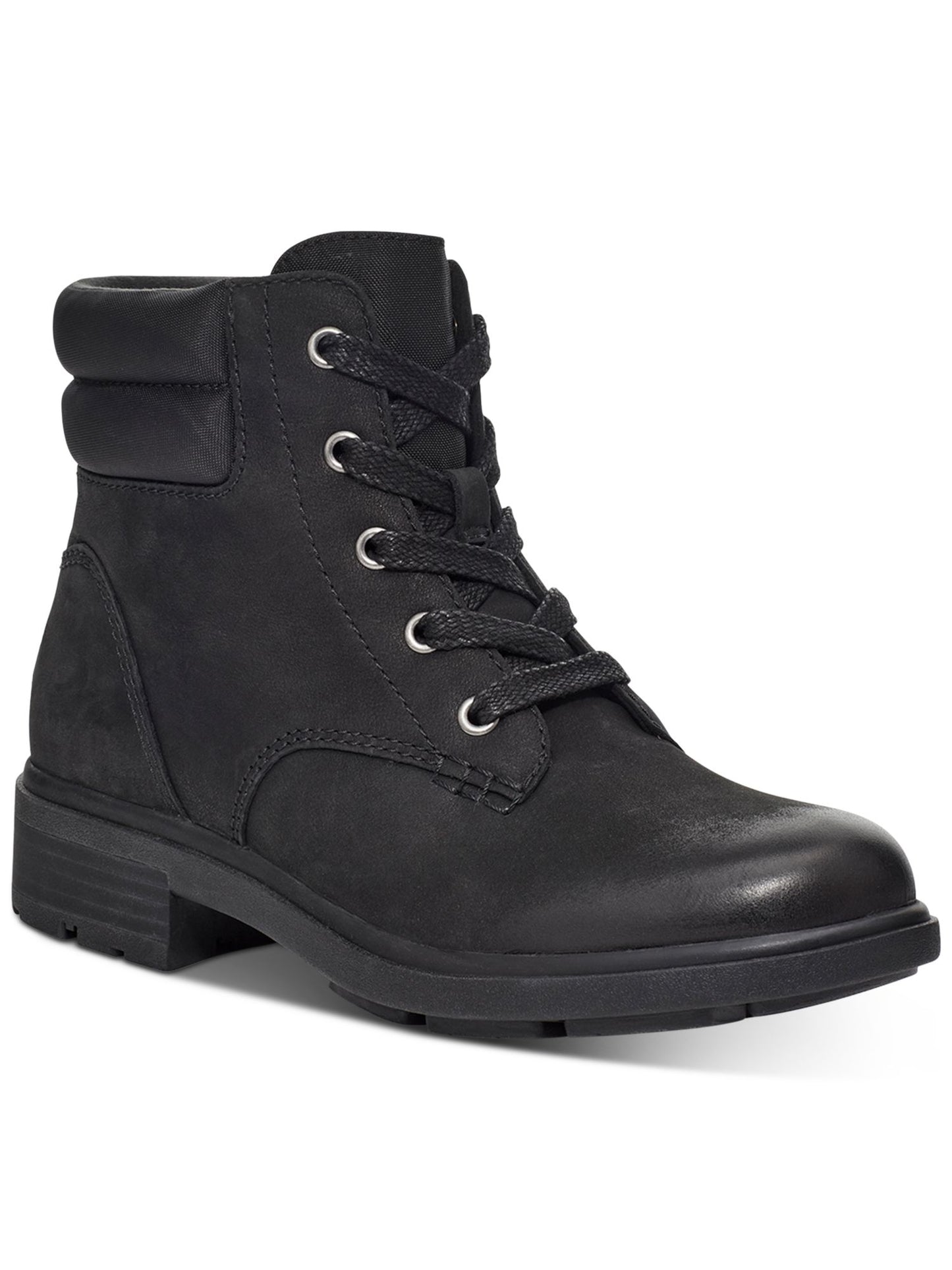 Bota impermeável UGG Harrison com cadarço em couro preto, tamanho 11