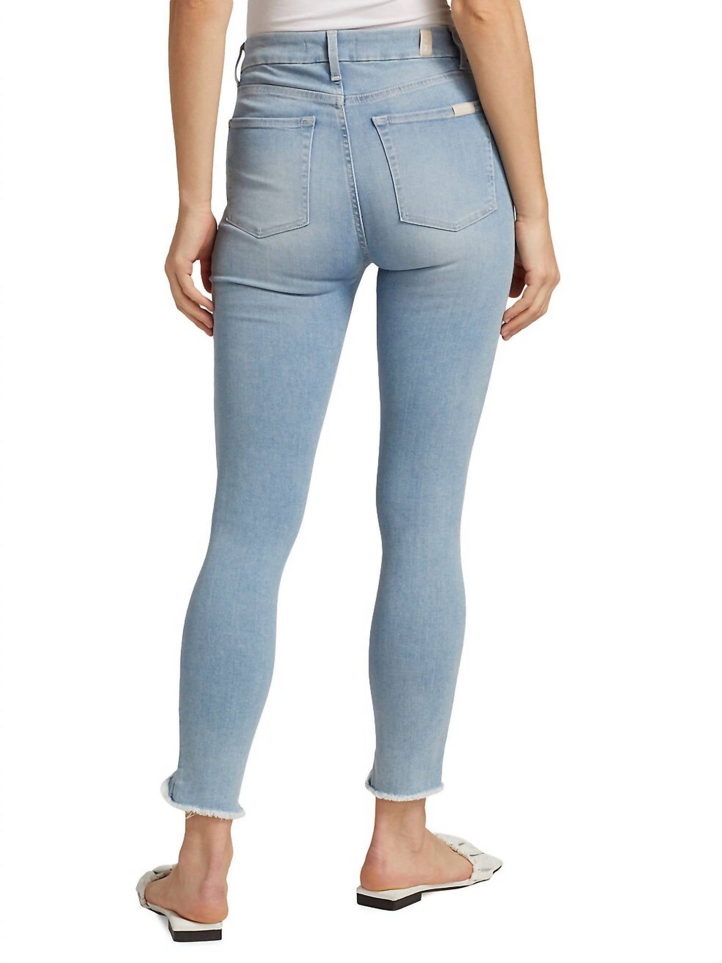 7 For All Mankind - Ankle Skinny Frayed Wave Hem Jeans