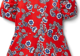 Vestido infantil Janie and Jack de manga curta, vermelho, tamanho 8