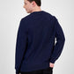 Karl Lagerfeld Paris Moletom masculino slim fit com logotipo French Terry azul
