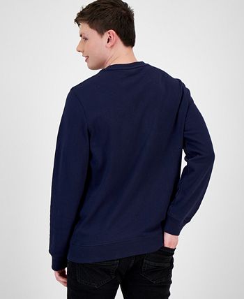 Karl Lagerfeld Paris Moletom masculino slim fit com logotipo French Terry azul