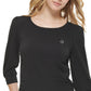 Blusa feminina Karl Lagerfeld Paris com cordão lateral, preta, tamanho grande