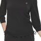 Blusa feminina Karl Lagerfeld Paris com cordão lateral, preta, tamanho grande