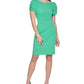 Vestido feminino Karl Lagerfeld Paris com babados laterais, verde, tamanho 4