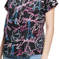 Camiseta feminina Karl Lagerfeld Paris com estampa neon, preta, tamanho XS