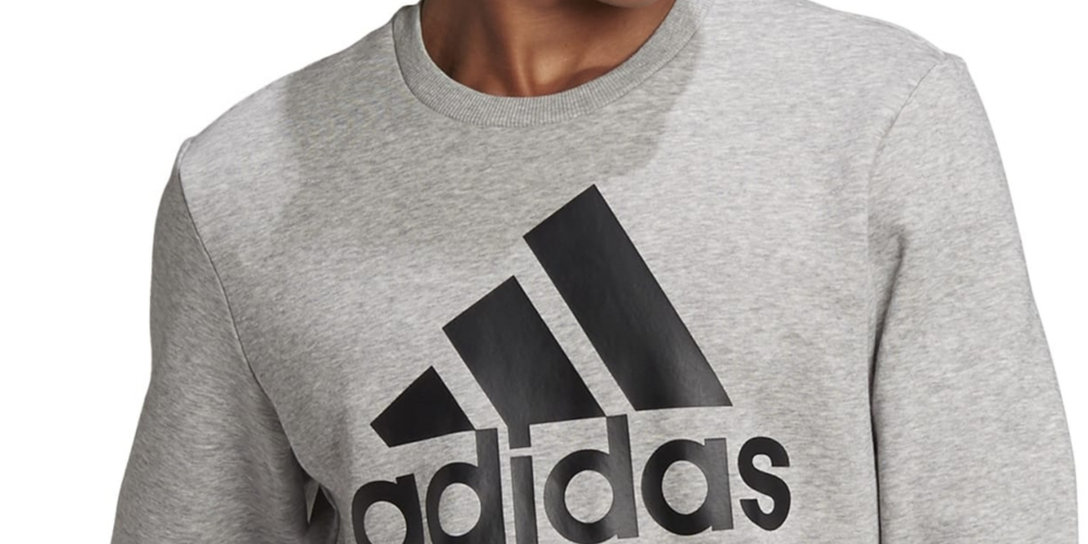 Moletom masculino adidas Fleece Crewneck Logo Cinza Tamanho P