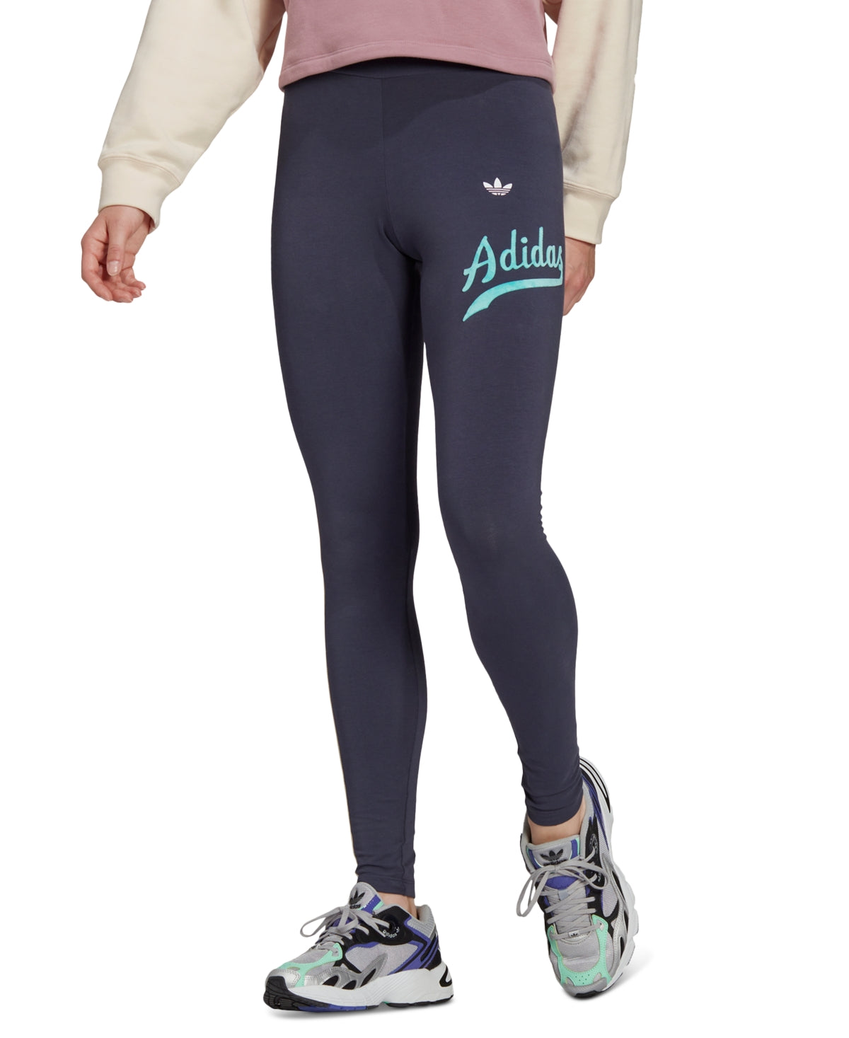 Calça Legging Adidas Modern B Ball Feminina Azul Tamanho P