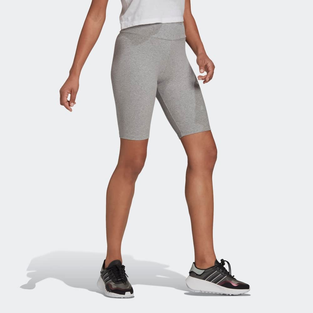 Shorts de ciclismo adidas Originals feminino, tamanho médio, cinza