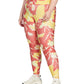 Meia-calça feminina Reebok com estampa floral vermelha, tamanho 2X