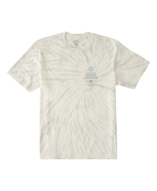 Camiseta masculina Billabong Sun com manga curta e tie-dye, branca, tamanho pequeno