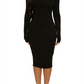 Vestido midi de manga comprida The Nw da Naked Wardrobe, tamanho X-S