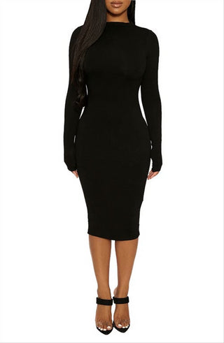 Vestido midi de manga comprida The Nw da Naked Wardrobe, tamanho X-S