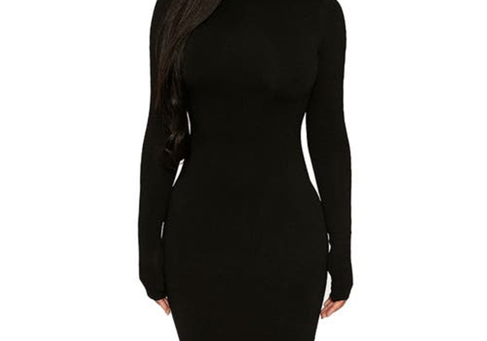 Vestido midi de manga comprida The Nw da Naked Wardrobe, tamanho X-S