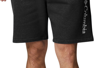 Bermuda Columbia Trek Relaxed Fit Stretch com Estampa de Logotipo e Fleece Masculina, Preta, Tamanho Grande