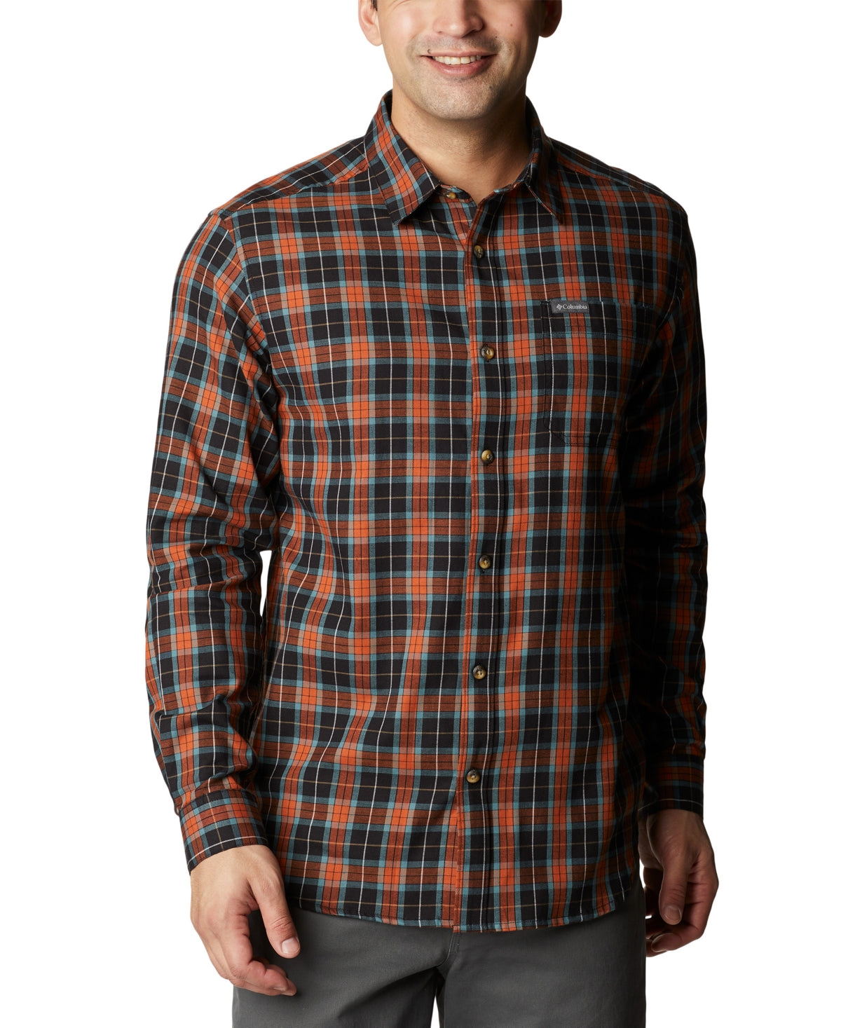 Camisa Columbia Vapor Ridge III Manga Longa Masculina Marrom Tamanho XX-G