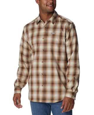 Camisa Columbia Vapor Ridge III Manga Longa Masculina Marrom Tamanho P