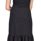 Vestido midi listrado com cinto feminino Michael Kors, preto, tamanho grande