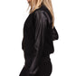 Jaqueta bomber feminina Michael Kors Mix Media, preta, tamanho pequeno médio