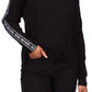 Blusa feminina de malha waffle com logo Michael Kors, preta