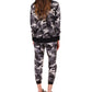 Calça feminina exclusiva Michael Kors com estampa camuflada, cinza, tamanho grande