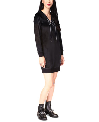 Michael Kors Women's Velour Tunic Dress Black Size X-Large