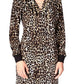 Vestido de veludo com estampa de chita Michael Kors feminino, marrom, tamanho médio