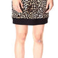 Vestido de veludo com estampa de chita Michael Kors feminino, marrom, tamanho médio