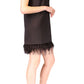 Vestido Halter com Acabamento de Penas Feminino Michael Kors Preto Tamanho XX-S