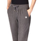 Calça jogger feminina Michael Kors em malha waffle com cordão, cinza, tamanho pequeno, extragrande