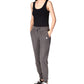 Calça jogger feminina Michael Kors em malha waffle com cordão, cinza, tamanho pequeno, extragrande