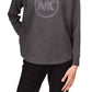 Blusa feminina Michael Kors com strass e manga comprida, cinza, tamanho pequeno médio