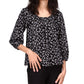 Blusa camponesa com estampa paisley feminina Michael Kors, cinza, tamanho pequeno, extragrande