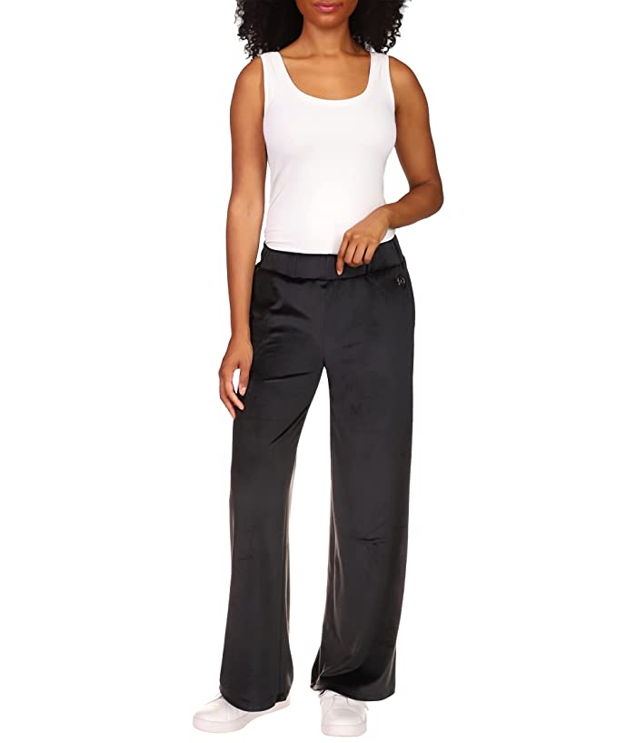 Calça reta de veludo feminina Michael Kors, preta, tamanho médio