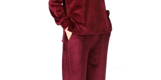 Michael Kors Women's Velour Cold Shoulder Sweatshirt Red Size X-Large
