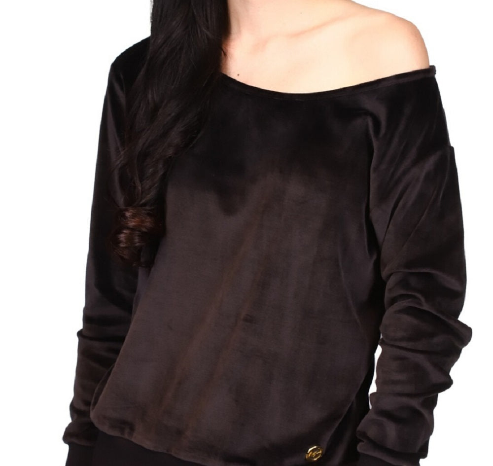 Blusa de veludo tomara que caia Michael Kors feminina, preta