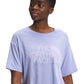 Camiseta feminina The North Face com estampa de logotipo, manga curta e gola redonda, roxa, tamanho grande