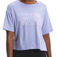 Camiseta feminina The North Face com estampa de logotipo, manga curta e gola redonda, roxa, tamanho grande