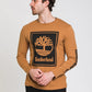 Camiseta Timberland Masculina Manga Longa Stack Logo Marrom Tamanho P