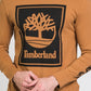 Camiseta Timberland Masculina Manga Longa Stack Logo Marrom Tamanho P