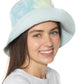 Chapéu reversível feminino Jenni em tecido atoalhado azul tamanho regular