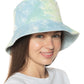 Chapéu reversível feminino Jenni em tecido atoalhado azul tamanho regular