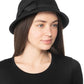Chapéu cloche feminino INC International Concepts com laço, preto, tamanho regular